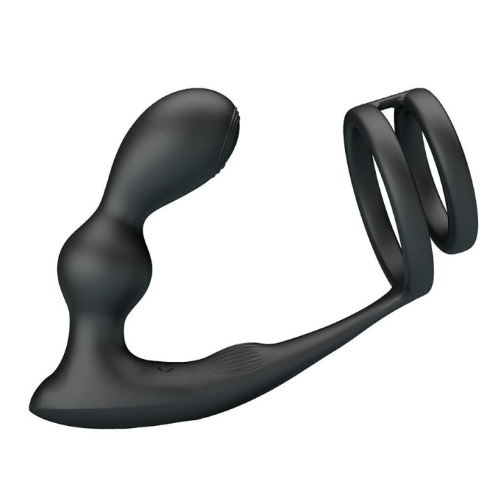 Vibrierender Analplug mit Penisring und Fernbedienung von Mr Play