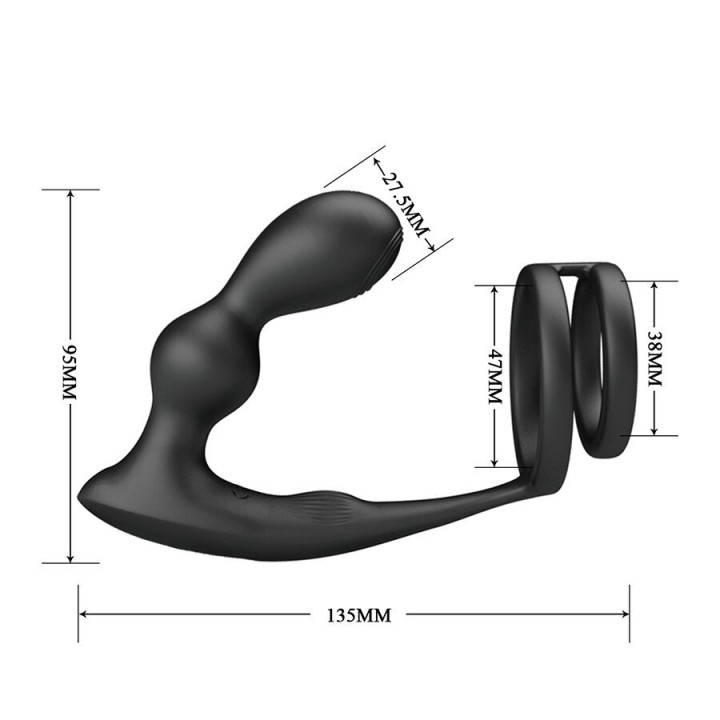 Vibrierender Analplug mit Penisring und Fernbedienung von Mr Play