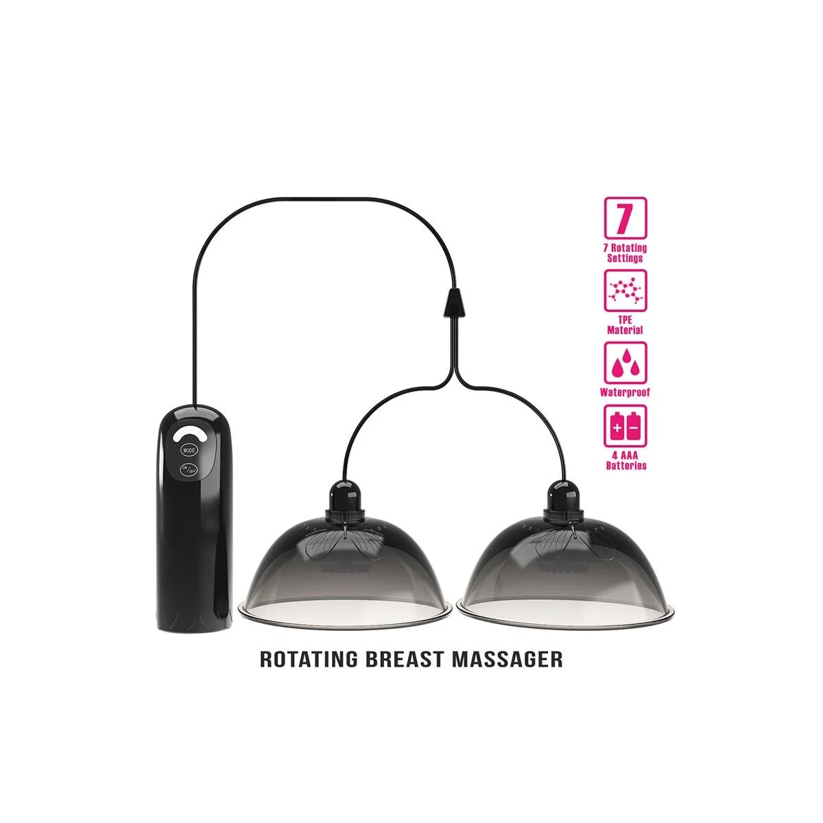 Rotierender Brustwarzen-Saugstimulator Schwarz von Fun Toys