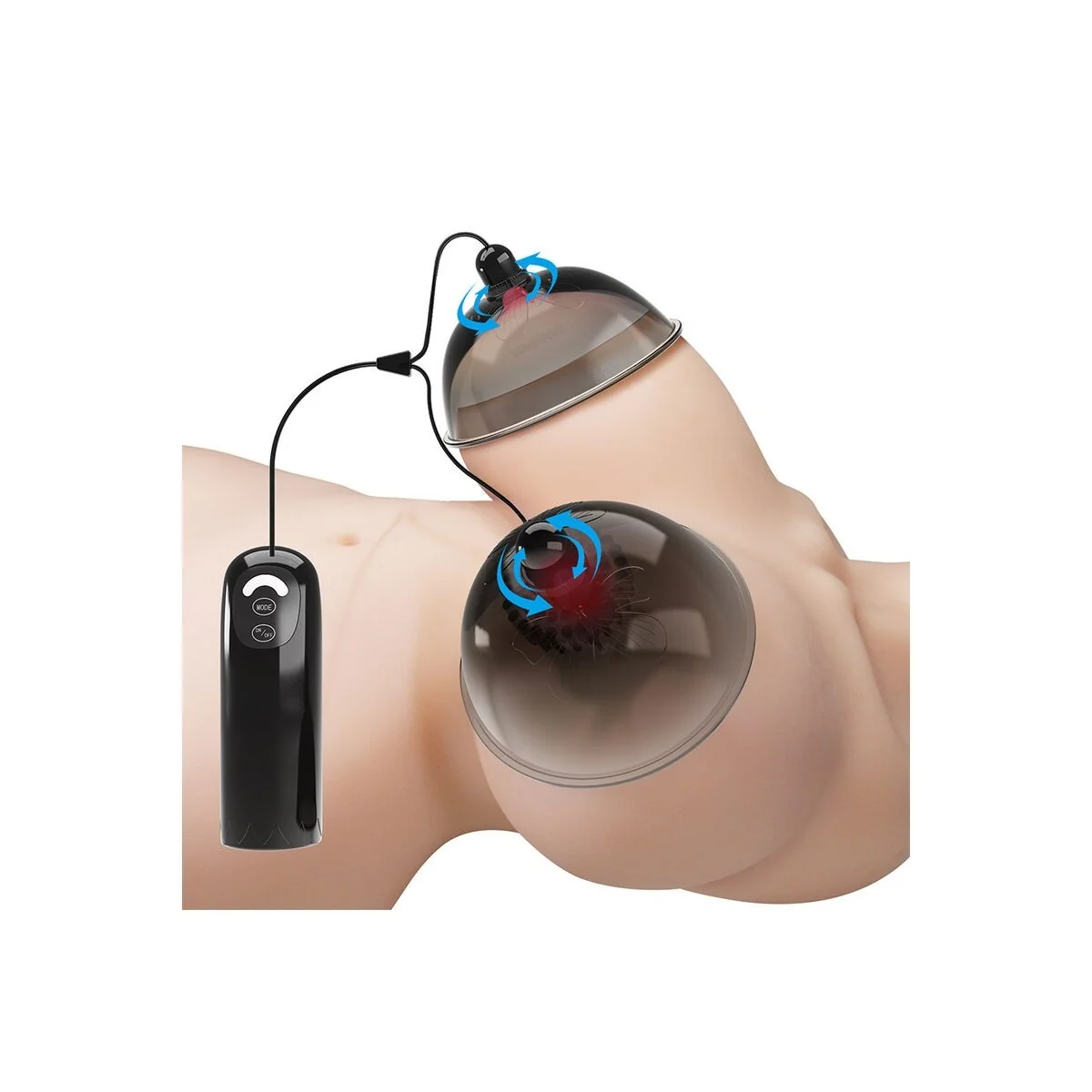 Rotierender Brustwarzen-Saugstimulator Schwarz von Fun Toys