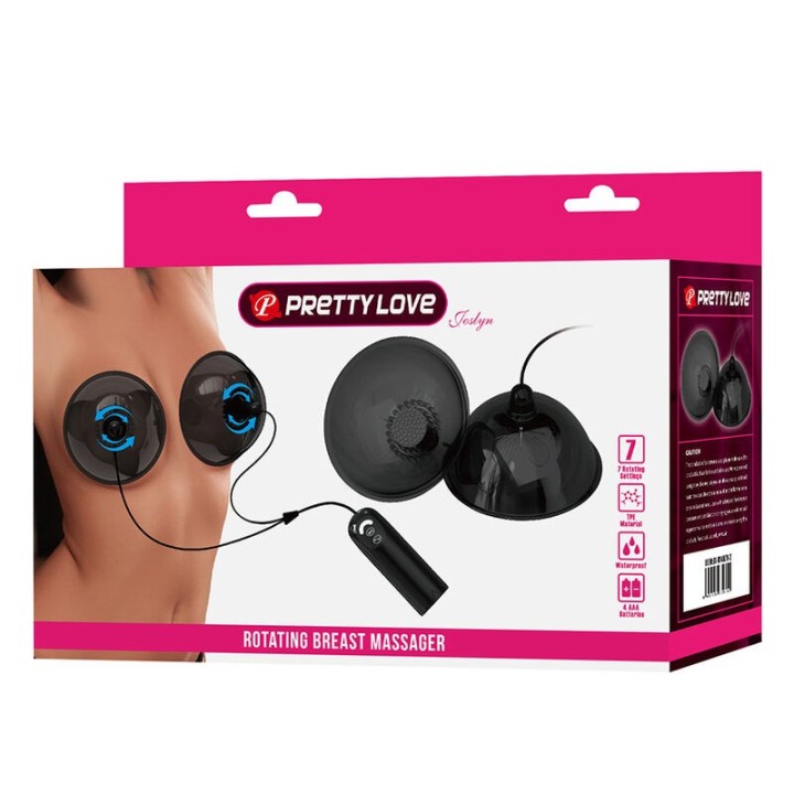 Rotierender Brustwarzen-Saugstimulator Schwarz von Fun Toys