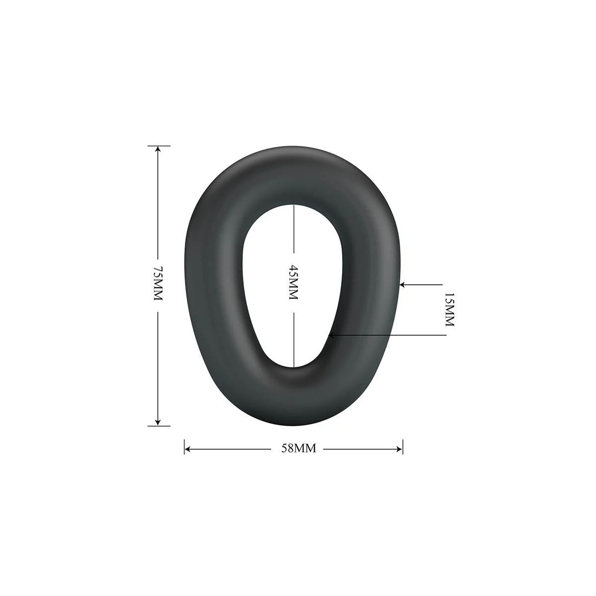 Vesper Supersoft Silikon-Pennisring Schwarz von Crazy Bull