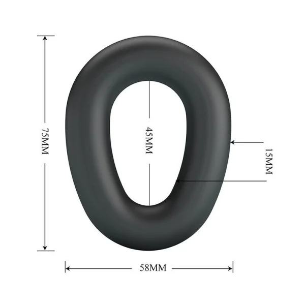 Vesper Supersoft Silikon-Pennisring Schwarz von Crazy Bull