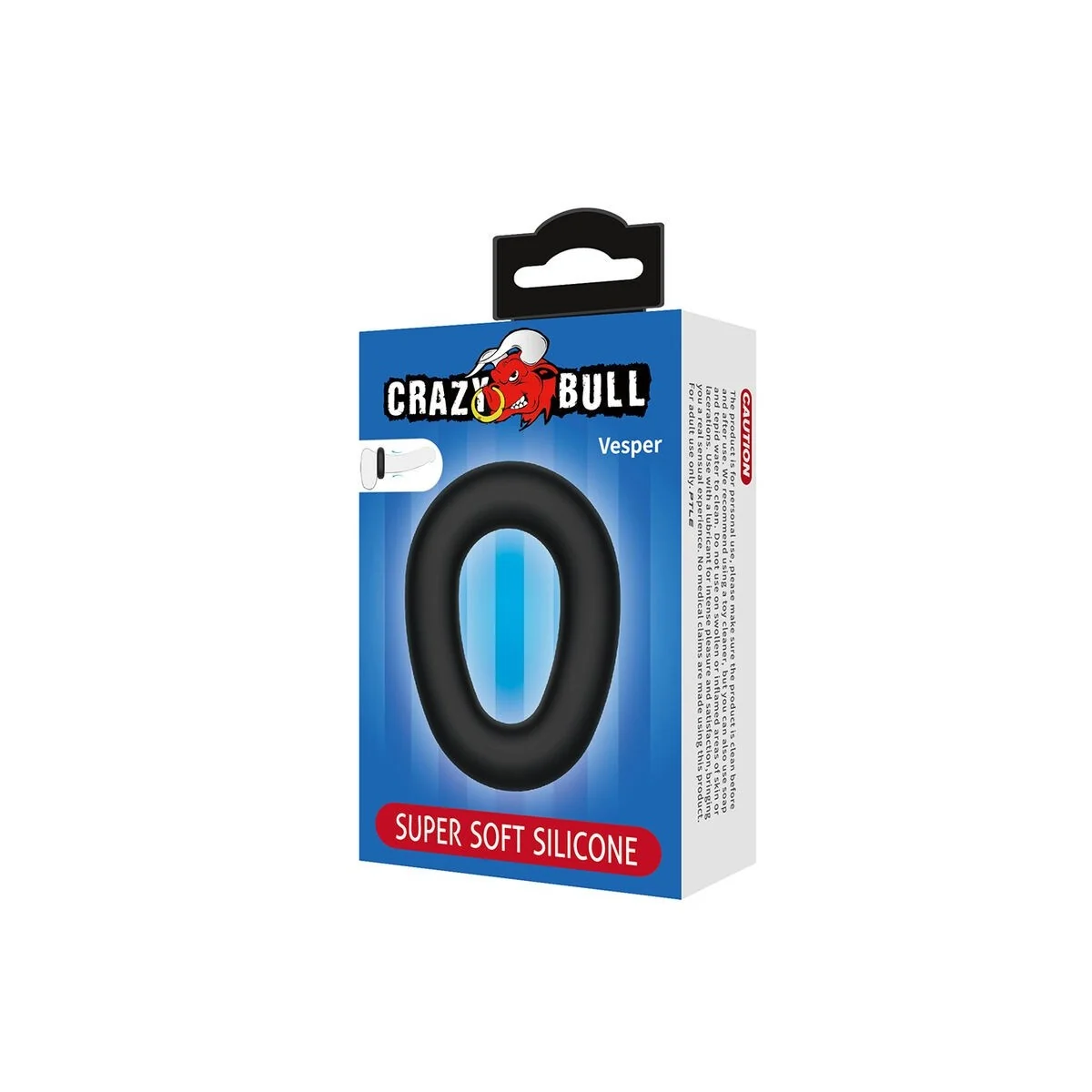 Vesper Supersoft Silikon-Pennisring Schwarz von Crazy Bull
