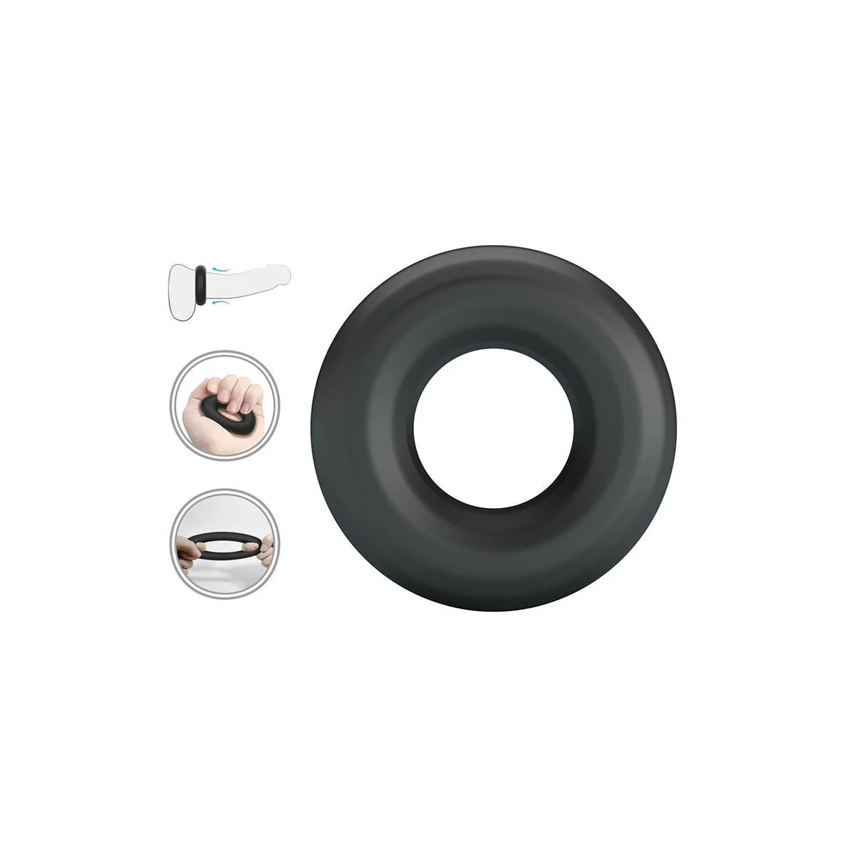 Urban Supersoft Silikon-Pennisring Schwarz von Crazy Bull