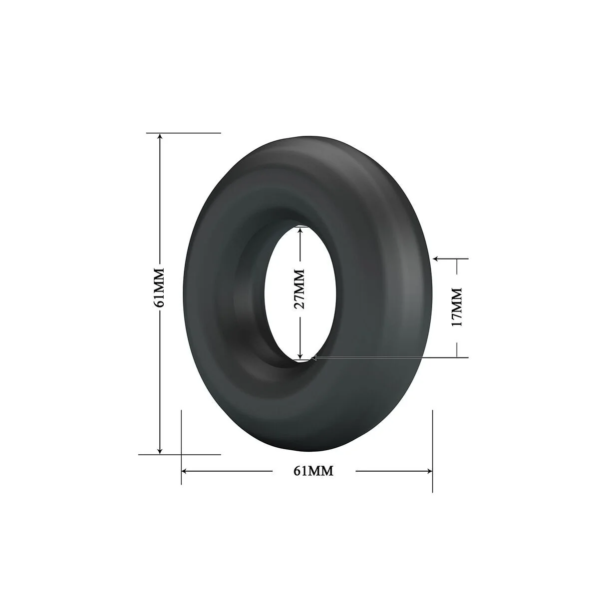 Urban Supersoft Silikon-Pennisring Schwarz von Crazy Bull