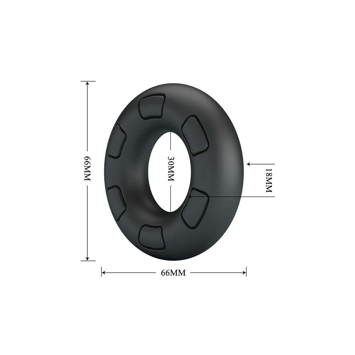 Bertram Supersoft Silikon-Pennisring Schwarz von Crazy Bull