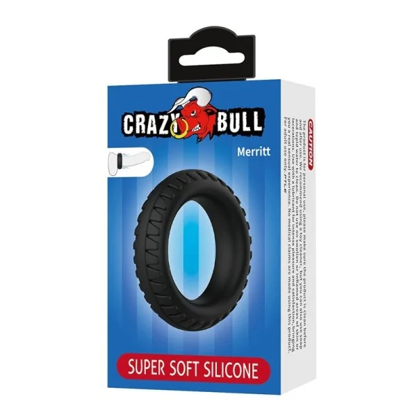 Merritt Strukturierter Silikon-Pennisring Schwarz von Crazy Bull