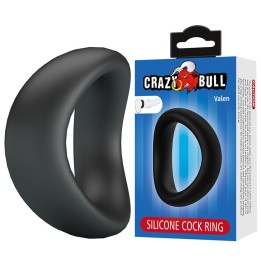 Valen Ergonomischer Silikon-Penisring Schwarz von Crazy Bull