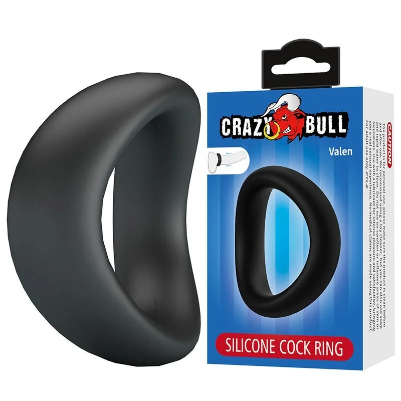 Valen Ergonomischer Silikon-Penisring Schwarz von Crazy Bull