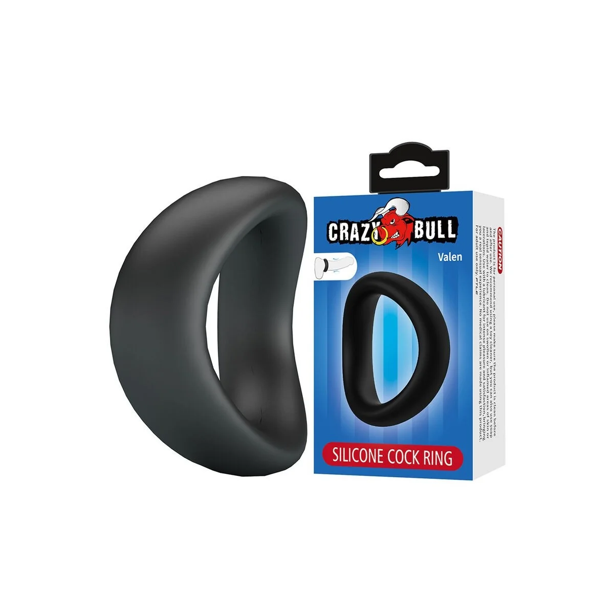 Valen Ergonomischer Silikon-Penisring Schwarz von Crazy Bull