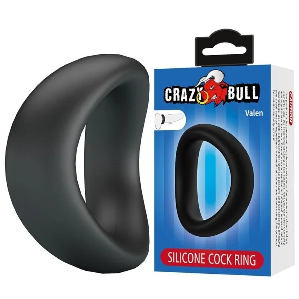 Valen Ergonomischer Silikon-Penisring Schwarz von Crazy Bull