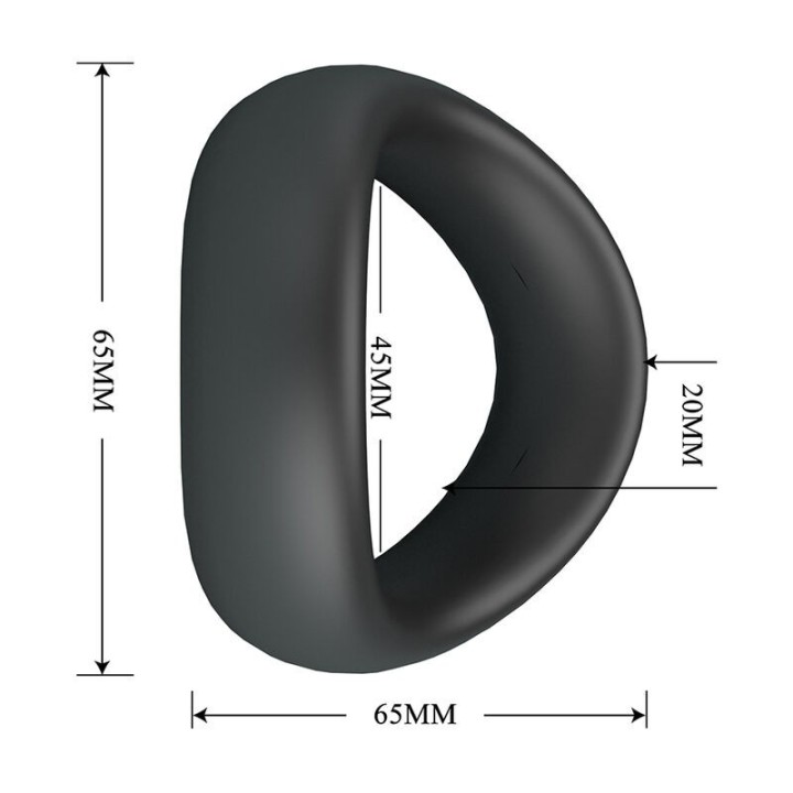 Valen Ergonomischer Silikon-Penisring Schwarz von Crazy Bull