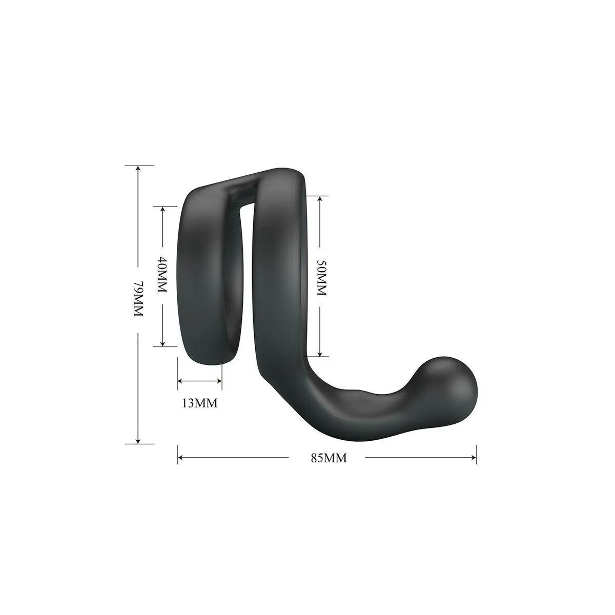 Yancy Doppelter Hodenring Schwarz von Crazy Bull