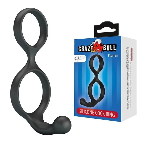Florianischer Doppel-Horn- und Hodenring Schwarz von Crazy Bull