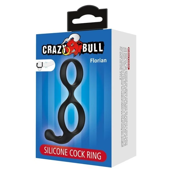 Florianischer Doppel-Horn- und Hodenring Schwarz von Crazy Bull
