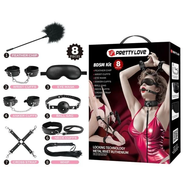 8-Teiliges Bdsm-Set Schwarz von Fun Toys