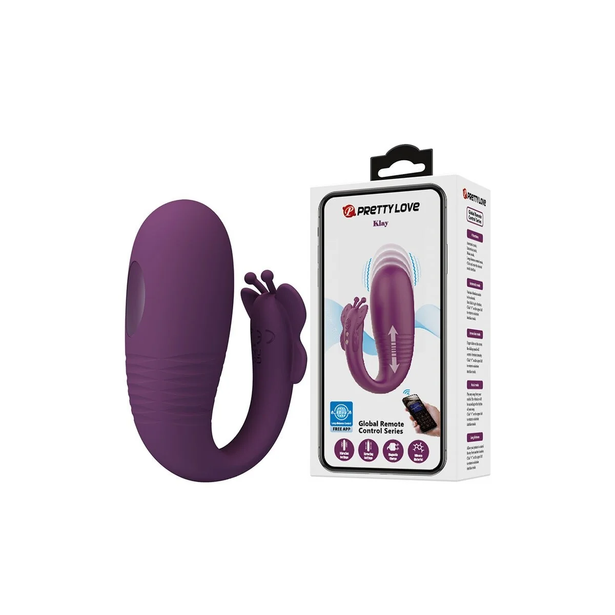 Klay Stoss-Ei-Vibrator, App-Steuerung, Lila von App Series