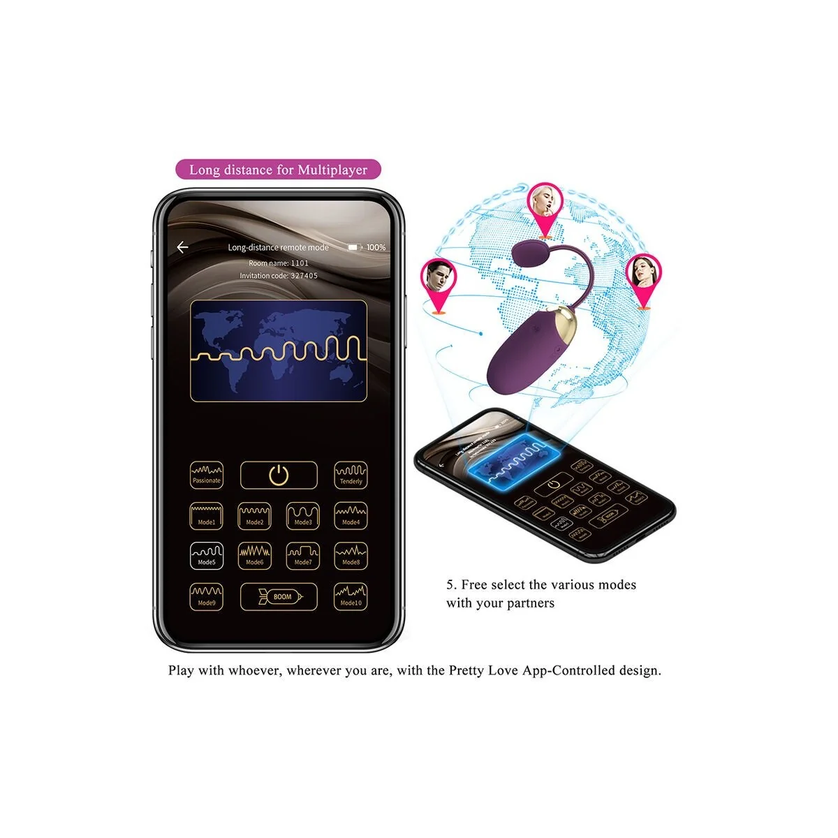 Klay Stoss-Ei-Vibrator, App-Steuerung, Lila von App Series