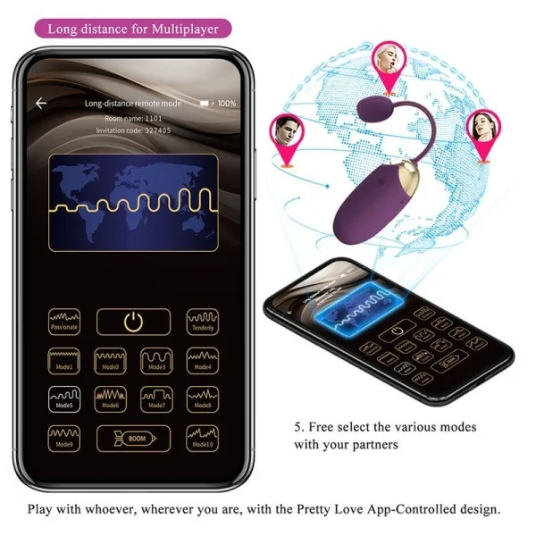 Klay Stoss-Ei-Vibrator, App-Steuerung, Lila von App Series