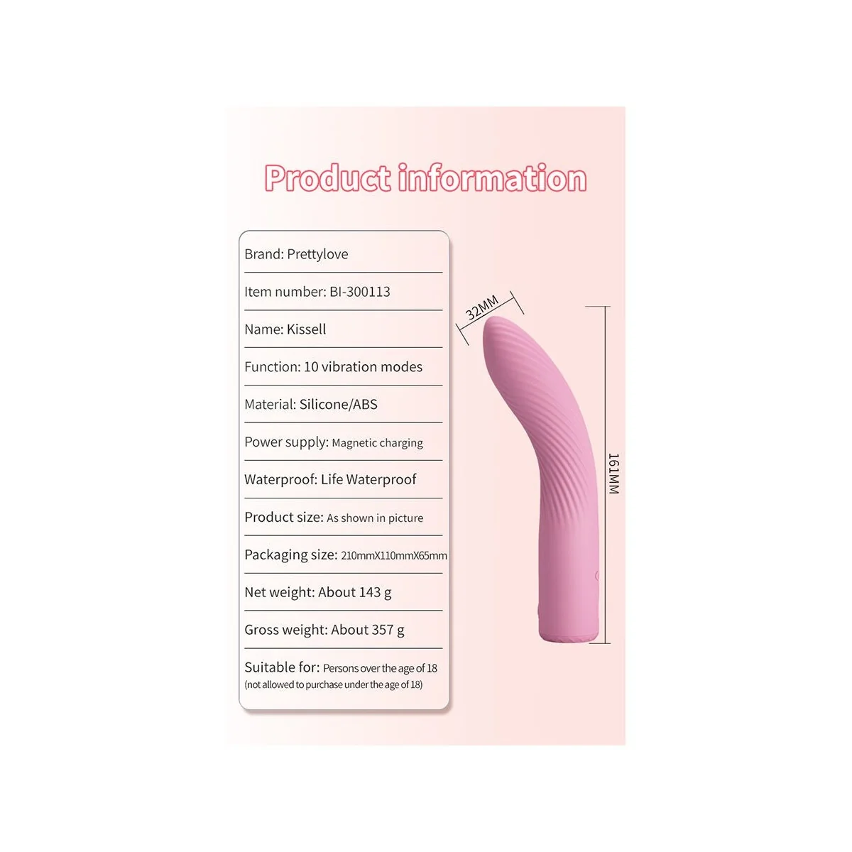 Kisell G-Spot Pink Vibrator von High Tech