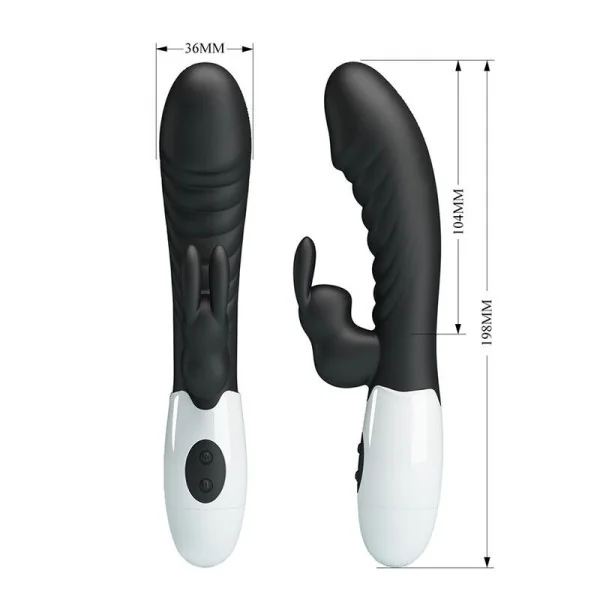 Naughty Bunny 30-Funktionen-Hasenvibrator Schwarz von High Tech