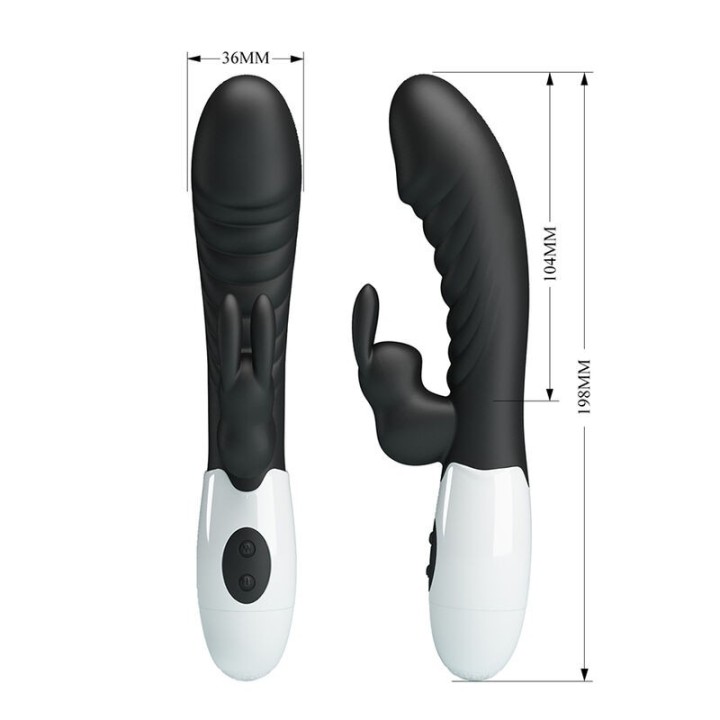 Naughty Bunny 30-Funktionen-Hasenvibrator Schwarz von High Tech