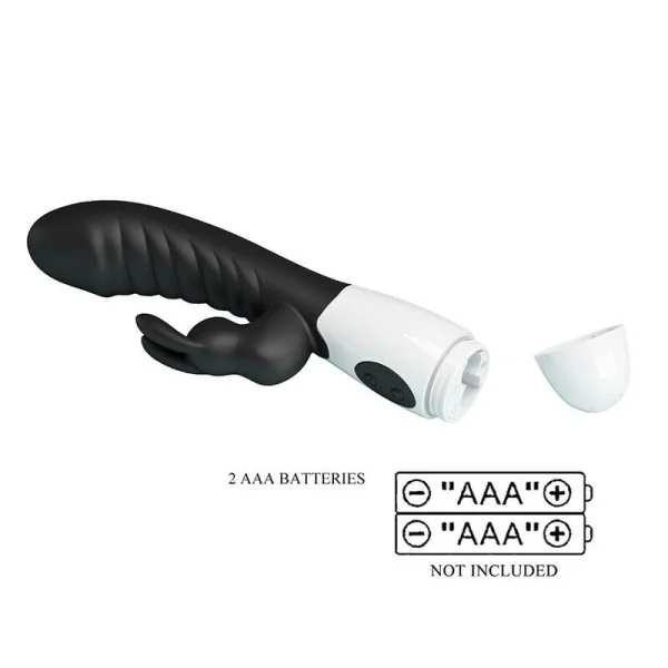 Naughty Bunny 30-Funktionen-Hasenvibrator Schwarz von High Tech