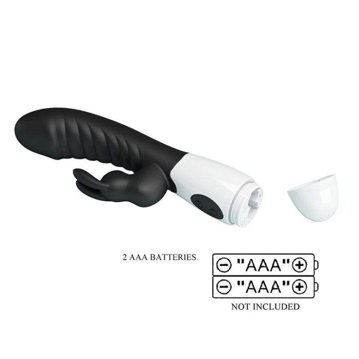 Naughty Bunny 30-Funktionen-Hasenvibrator Schwarz von High Tech