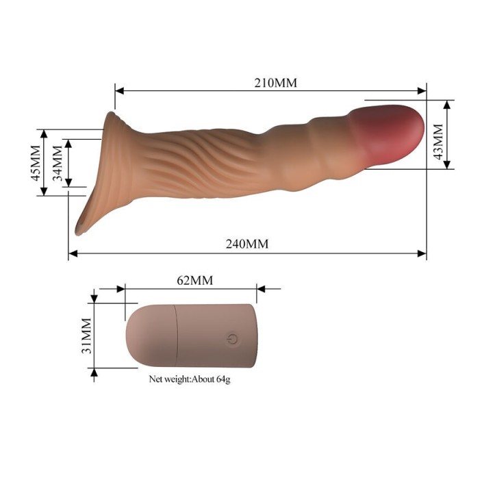 Strukturierte Penishülle mit Vibration und Fernbedienung von For Him