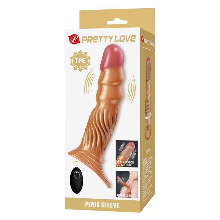 Strukturierte Penishülle mit Vibration und Fernbedienung von For Him