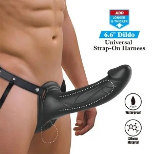 Landon Black Vibrating Strap-On von Harness Collection
