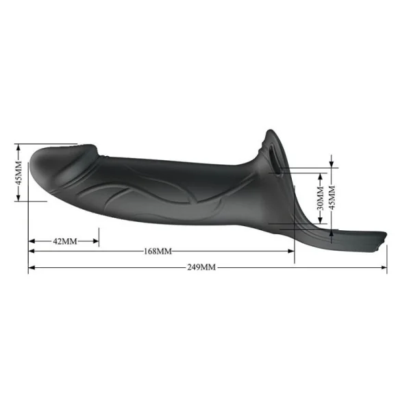 Landon Black Vibrating Strap-On von Harness Collection