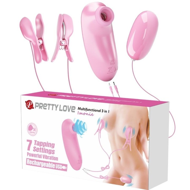 Imonie 3-In-1 Multifunktionales Set mit Saugnapf, Brustwarzen und Klitoris von Fun Toys