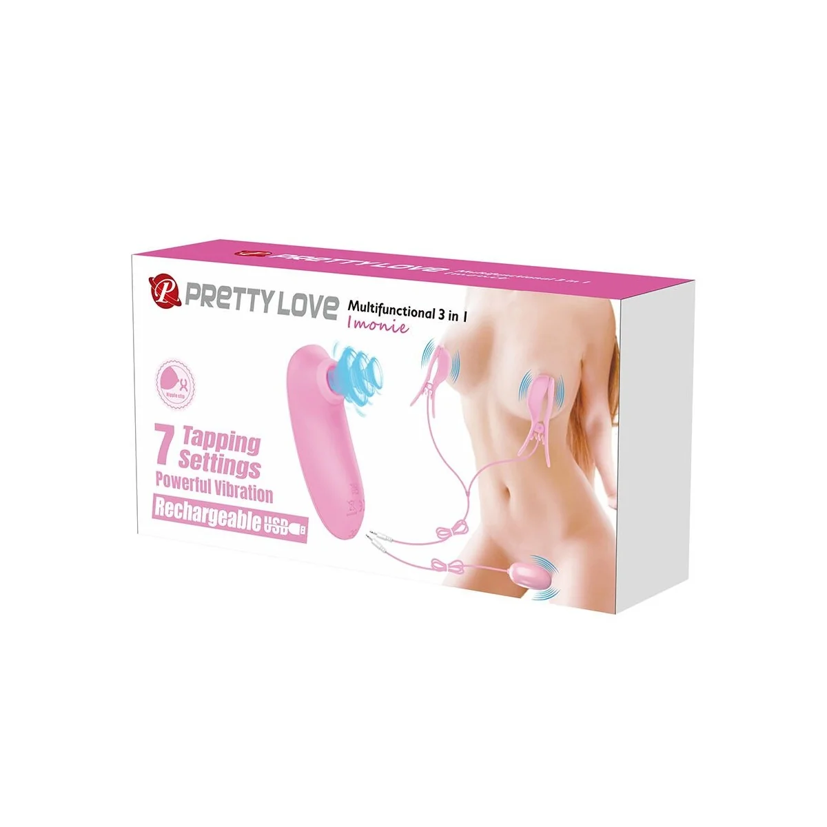 Imonie 3-In-1 Multifunktionales Set mit Saugnapf, Brustwarzen und Klitoris von Fun Toys