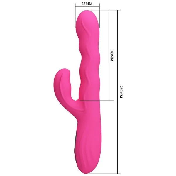 Winters Multifunktions-Hasenvibrator mit Led-Anzeige, Pink von High Tech