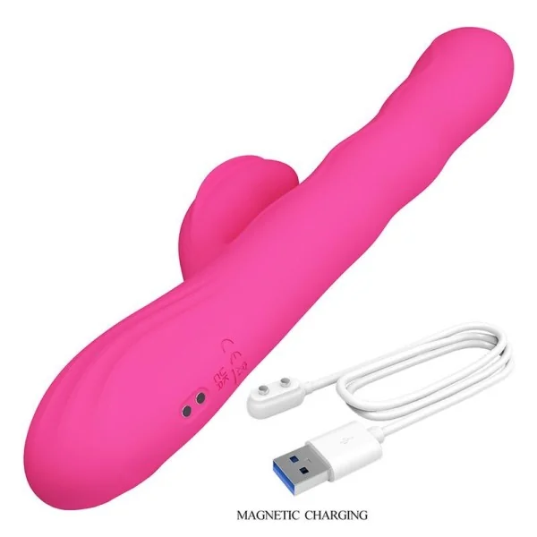Winters Multifunktions-Hasenvibrator mit Led-Anzeige, Pink von High Tech