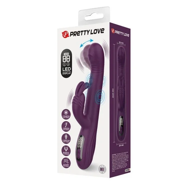 Dee Multifunktions-Hasenvibrator mit Oszillierender und Perkussiver Funktion, Lila von High Tech