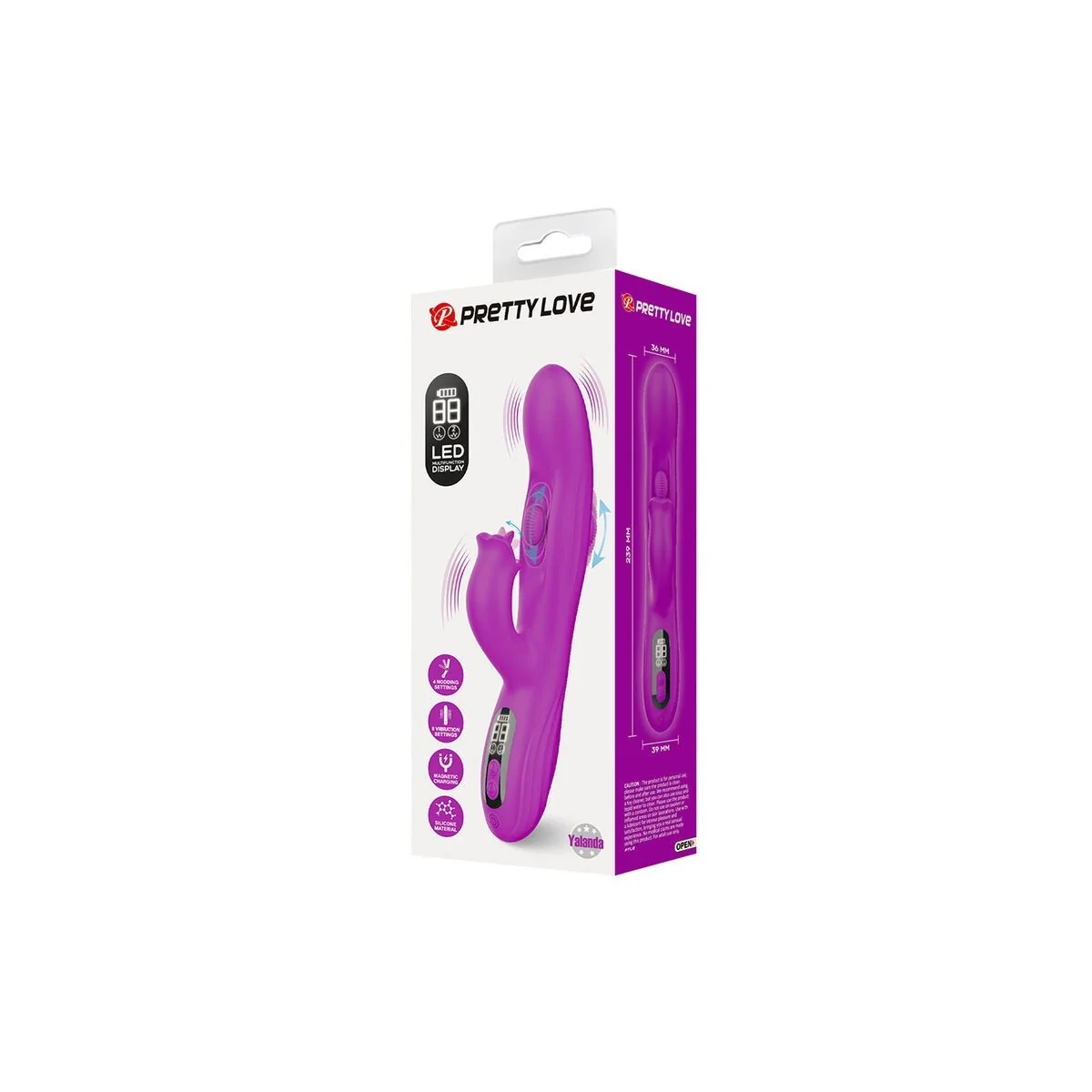 Yalanda Hase Oszillierender Vibrator mit Led-Anzeige, Lila von High Tech