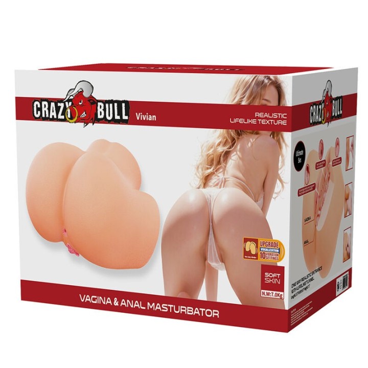 Vivian Doppelter Vaginal- und Analvibrationsmasturbator Flesh von Crazy Bull
