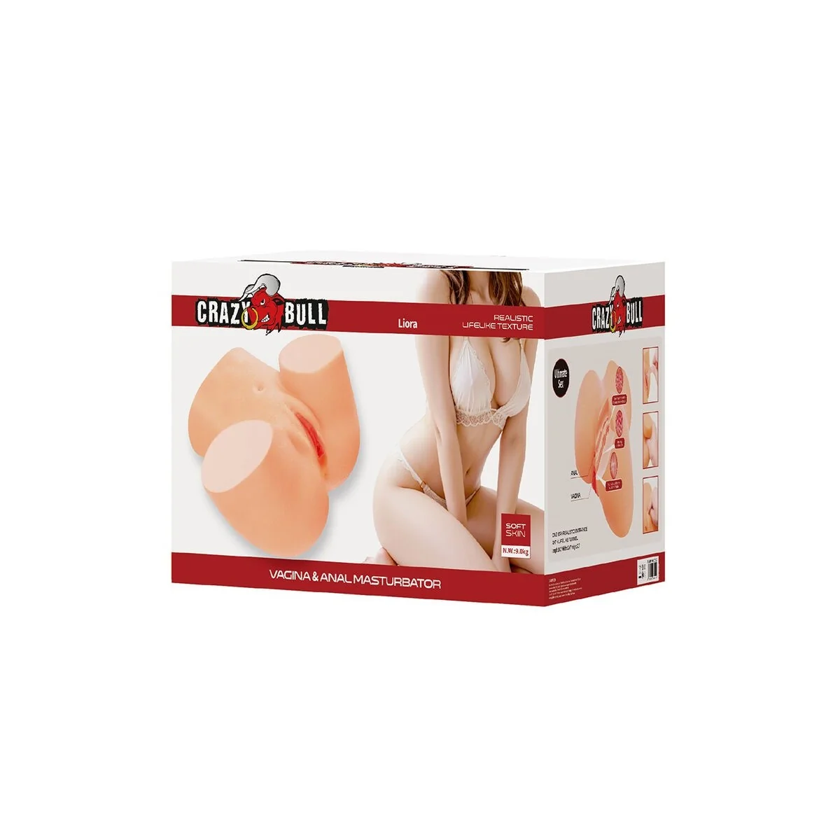 Liora Xxl Doppelter Vaginal- und Anal-Vibrationsmasturbator von Crazy Bull