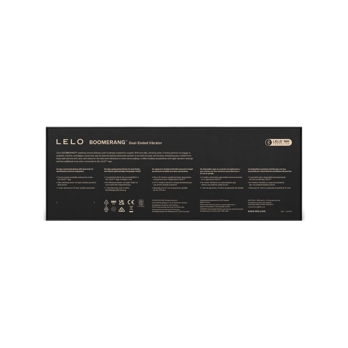 Boomerang Doppelender Vibrator Lila von Lelo
