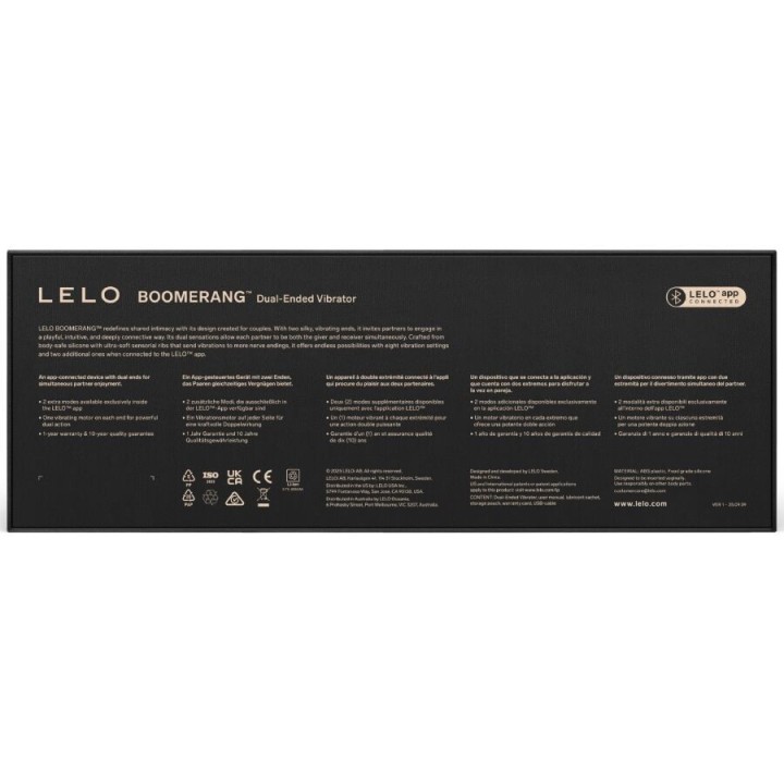 Boomerang Doppelender Vibrator Lila von Lelo