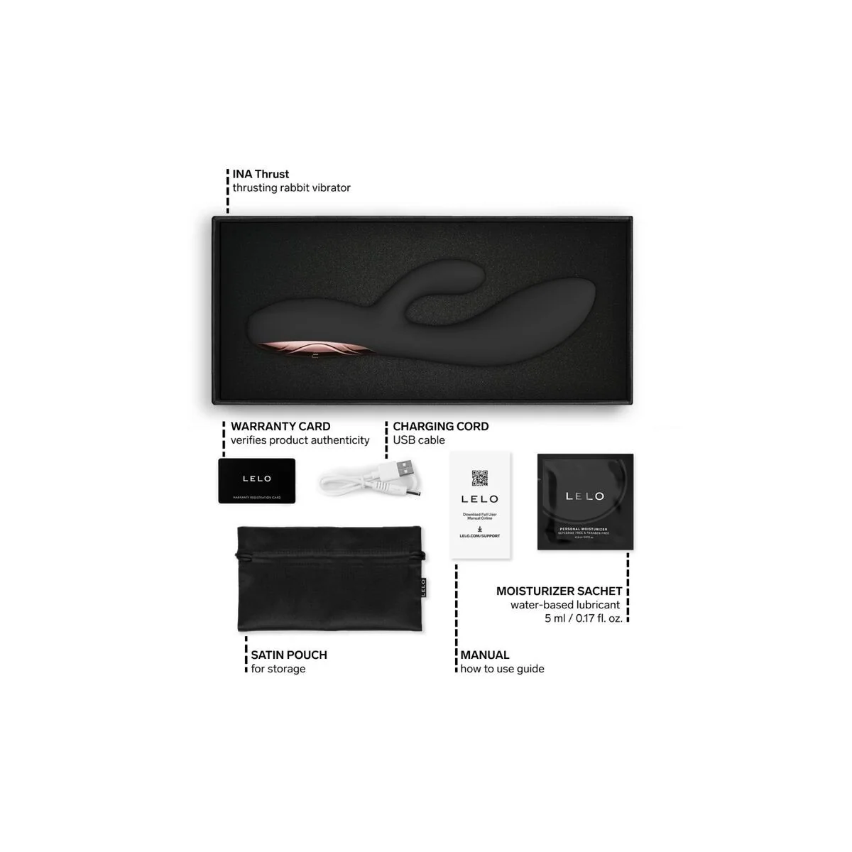 Ina Thrust Rabbit Stossvibrator Schwarz von Lelo