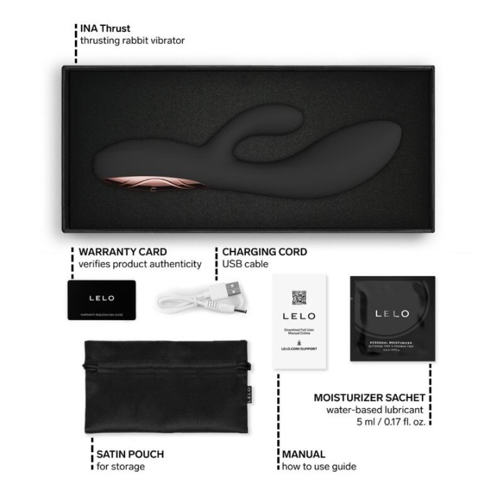Ina Thrust Rabbit Stossvibrator Schwarz von Lelo