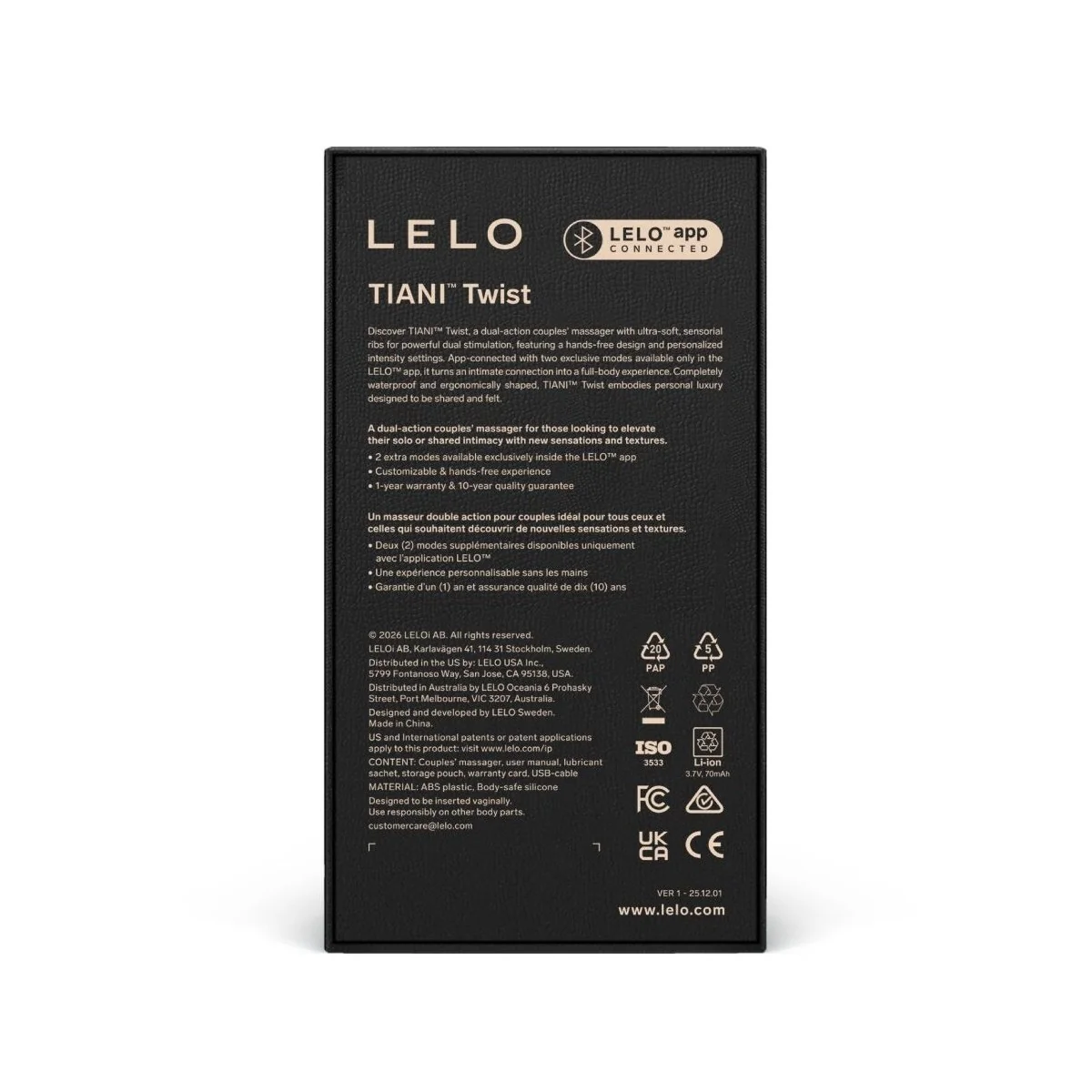 Tiani Twist Paarvibrator Zartrosa von Lelo