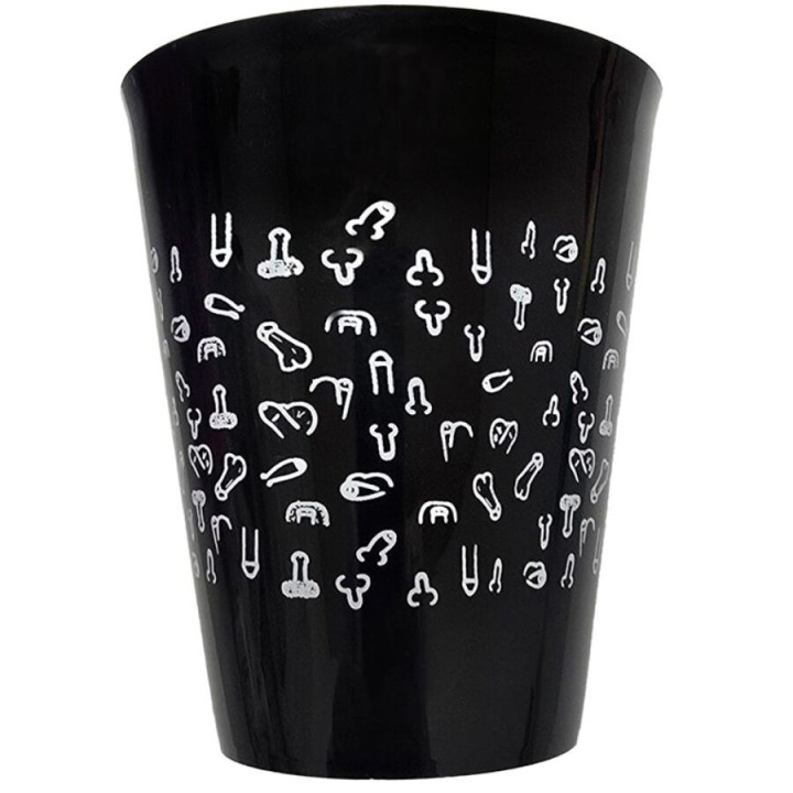 Schwarze Tasse 500 ml mit Weissen Penissen von Diablo Picante