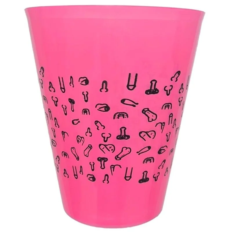 Fuchsia Cup 500 ml mit Schwarzen Penissen von Diablo Picante