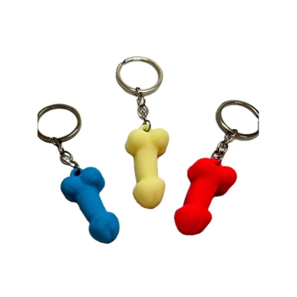 Sortimentierte Silikon-Penis-Schlüsselanhänger In Phosphoreszenzfarben von Diablo Picante