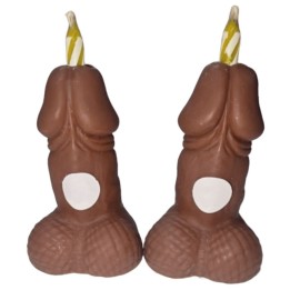 Penis-Geburtstagskerzen mit Zahlen, Dunkelt, 2 Stück von Diablo Picante